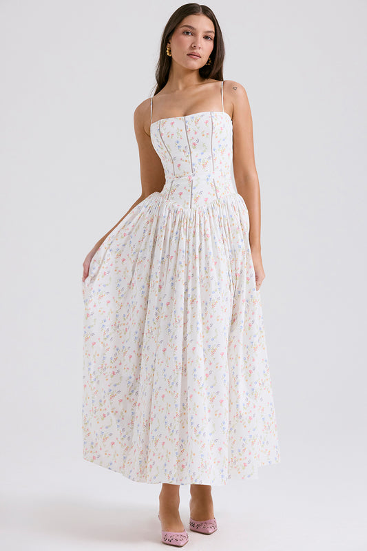 Sleeveless Square Collar Midi Dress