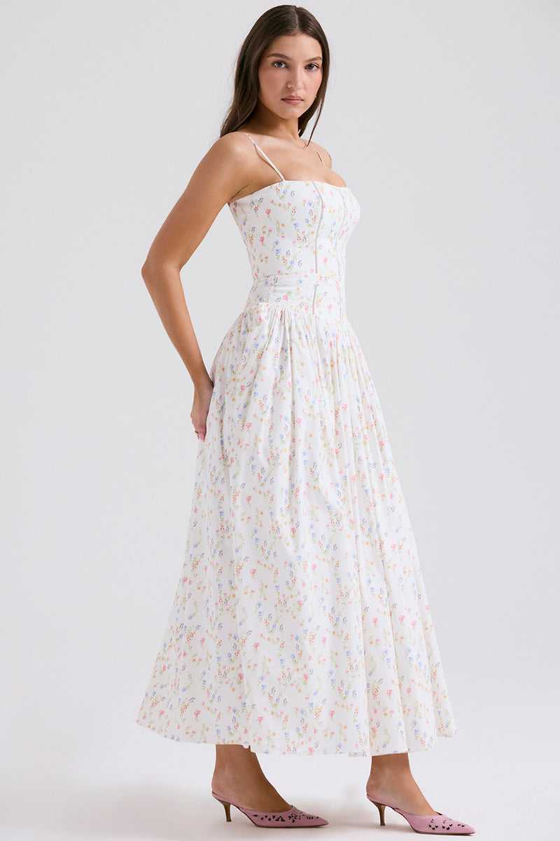 Sleeveless Square Collar Midi Dress