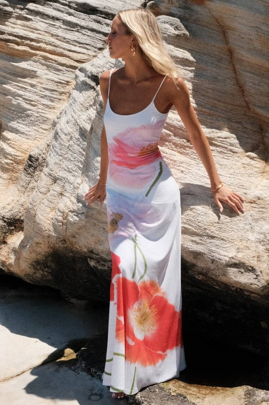 Frill Sleeveless Maxi Dress