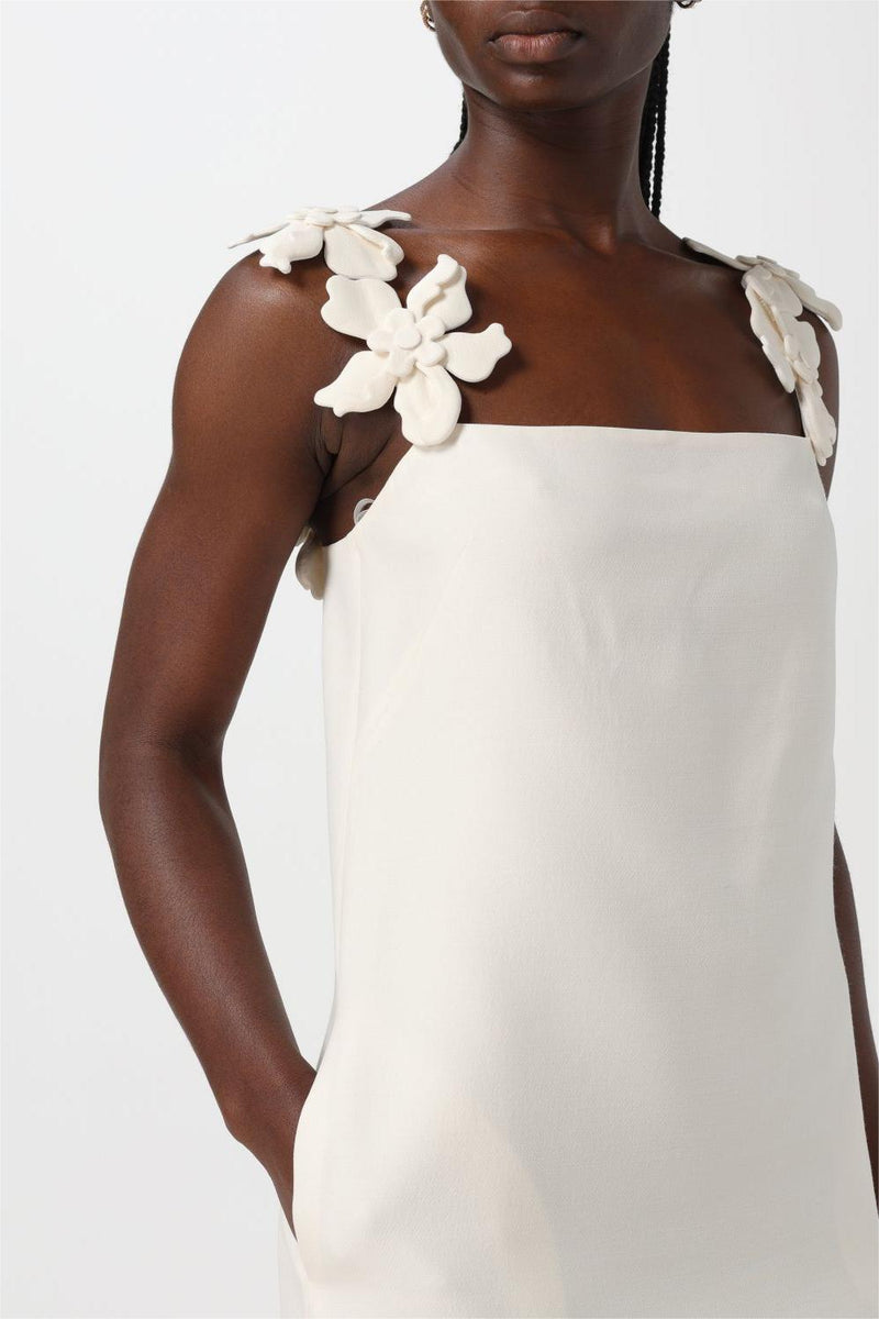 3d Flower Sleeveless Mini Dress
