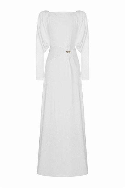 Knit Knotted Long Sleeve Maxi Dress