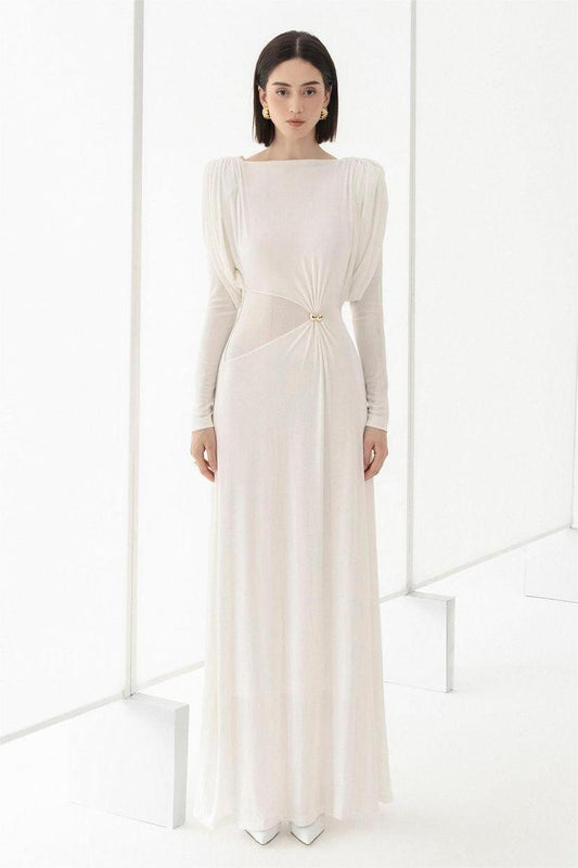 Knit Knotted Long Sleeve Maxi Dress