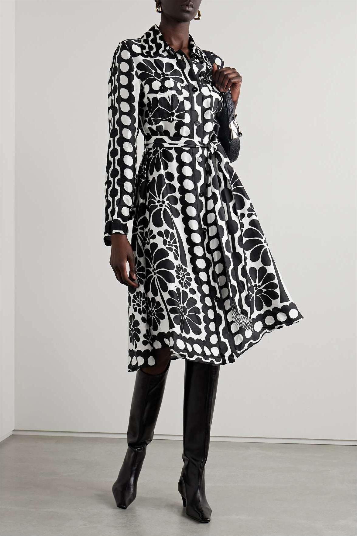 Single Breasted Midi Dress With Belt
