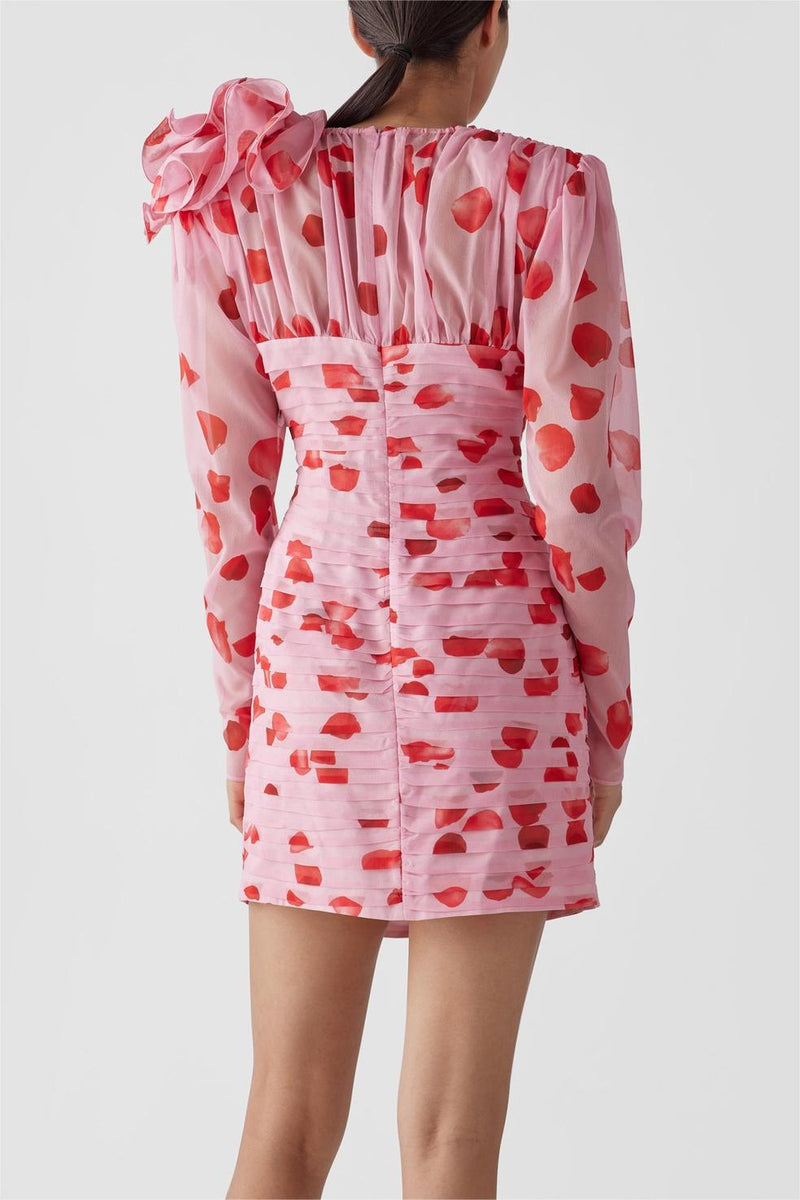 3d Pleat Cut-out Mini Dress