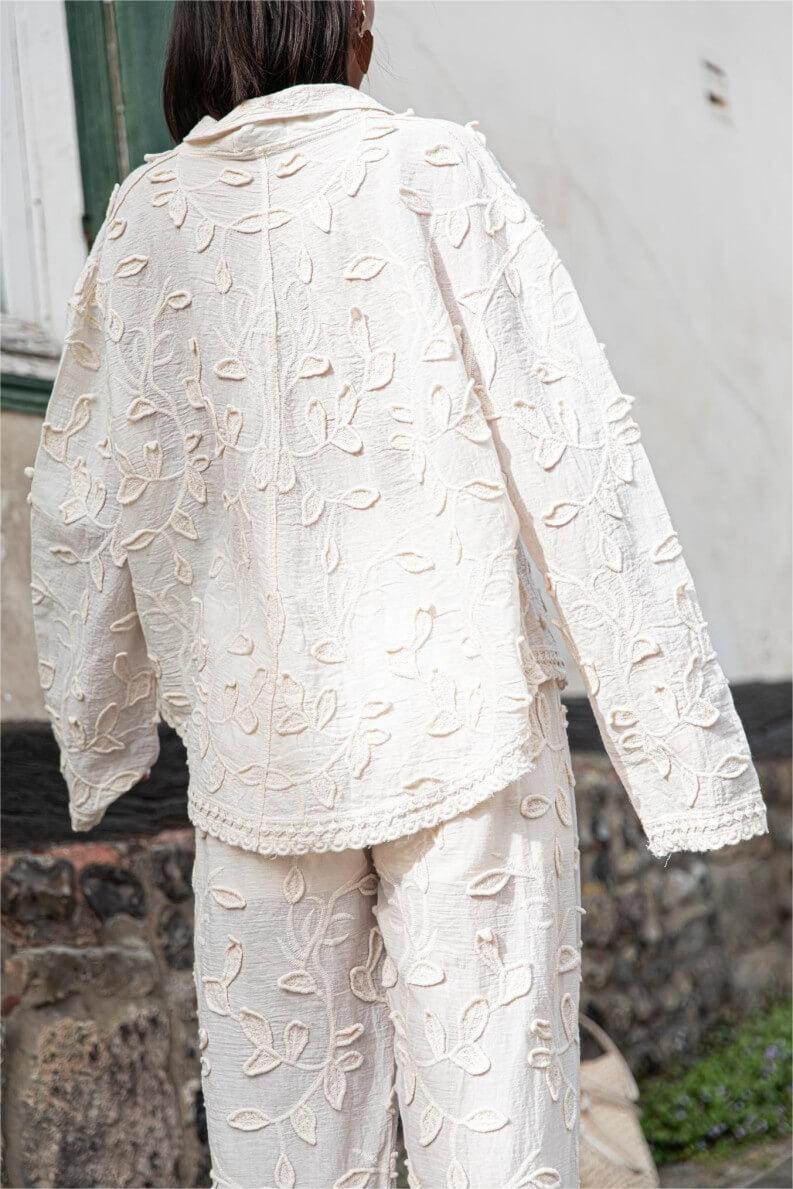 Embroidered Long Sleeve Shirt & Embroidered Pants Set