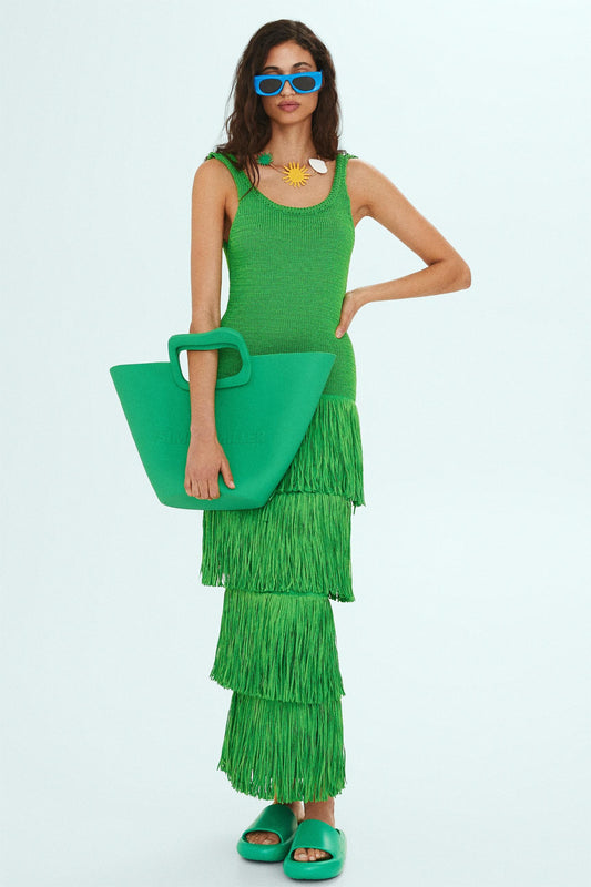 Knit Tassel Sleeveless Midi Dress