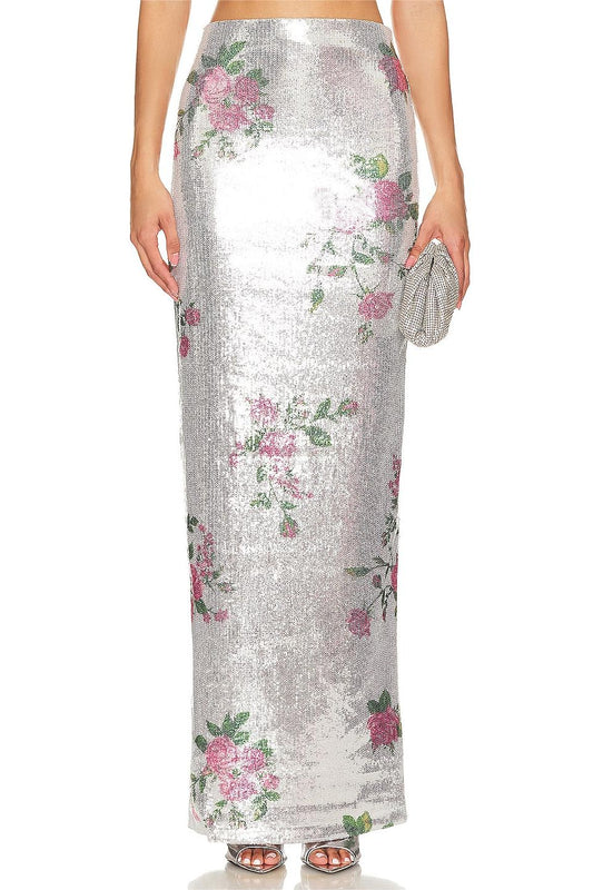 Sequin High Waist Midi Skirt