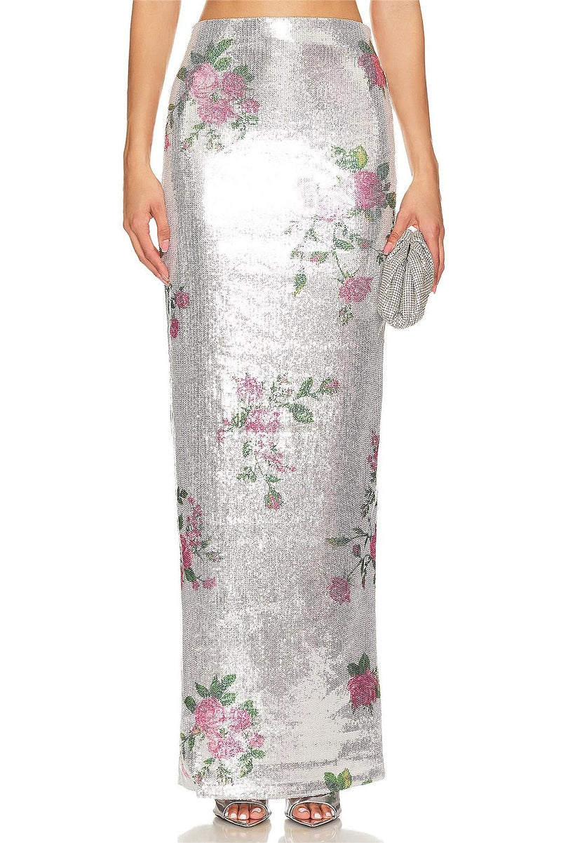 Sequin High Waist Midi Skirt