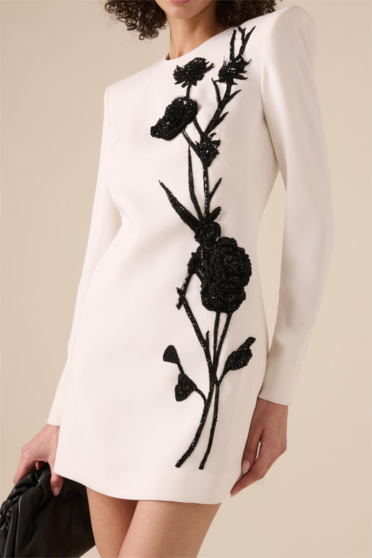 Venus Embroidery Bead Mini Dress