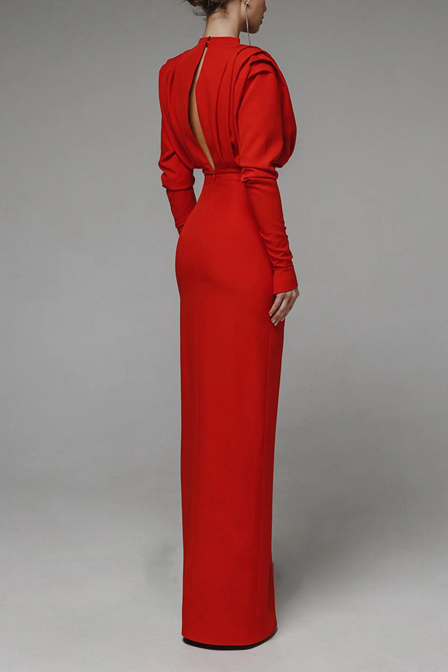 High Split Long Sleeve Midi Dress
