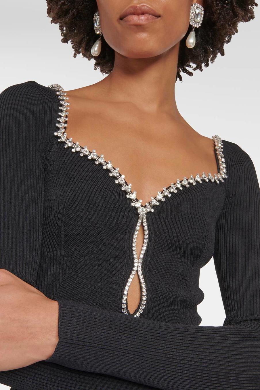 Knit Rhinestone Mini Dress