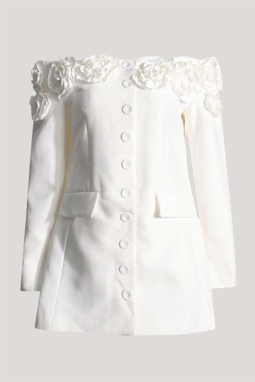 3d Off-shoulder Mini Dress