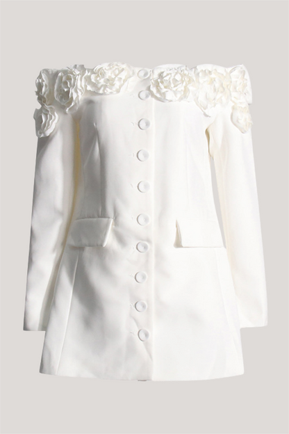 3d Off-shoulder Mini Dress