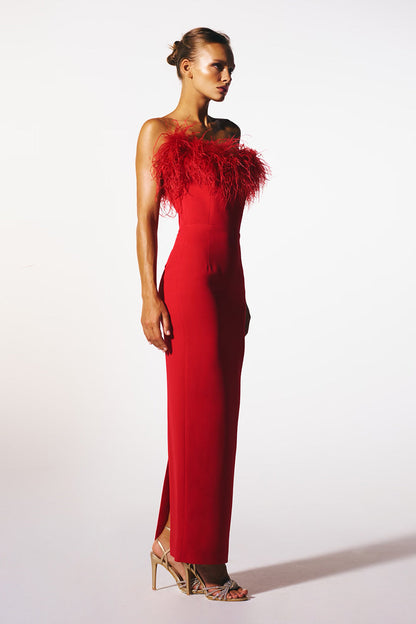 Feather Knit Sleeveless Midi Dress