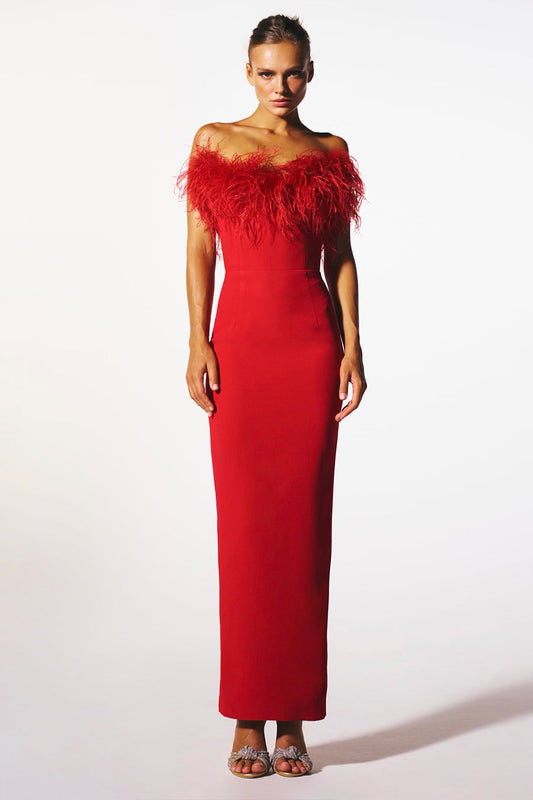 Feather Knit Sleeveless Midi Dress