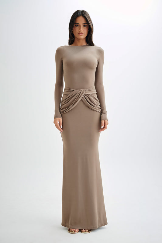 Jersey Knotted Midi Dress