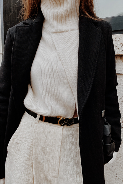 Woolen Long Sleeve Maxi Coat