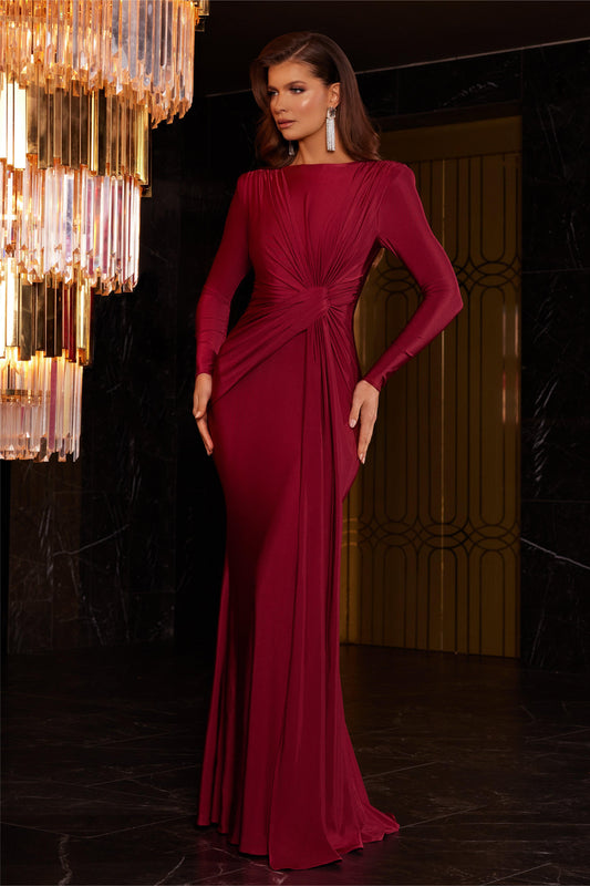 Jersey Ruched Midi Dress