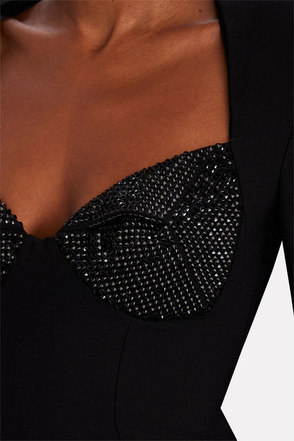 Knit Rhinestone Midi Dress