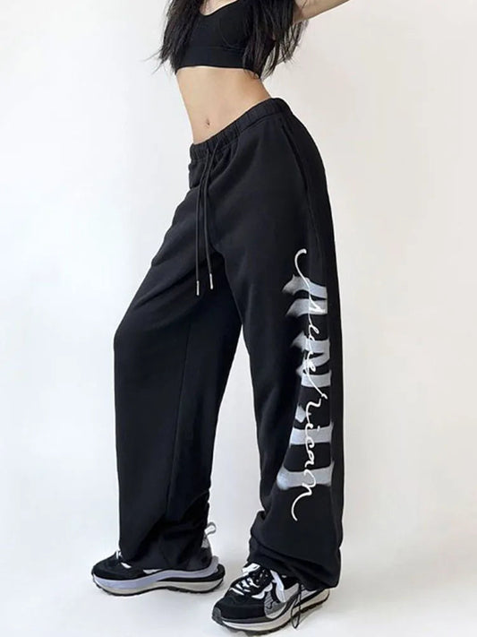 Hip Hop Joggers Y2k Letter Print Sweatpants