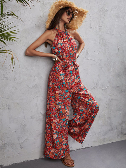 Print Halter Neck Jumpsuit