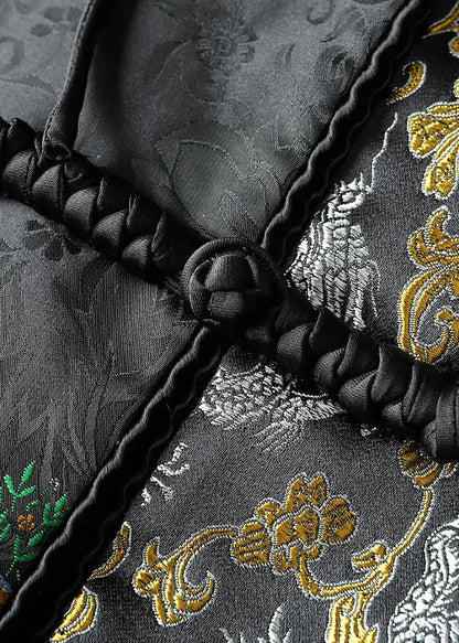 Embroidered Button Silk Velour Waistcoat Fall