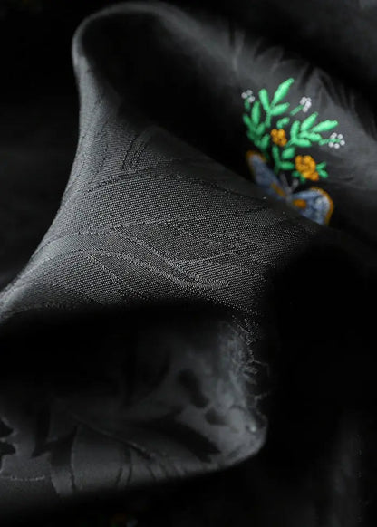 Embroidered Button Silk Velour Waistcoat Fall