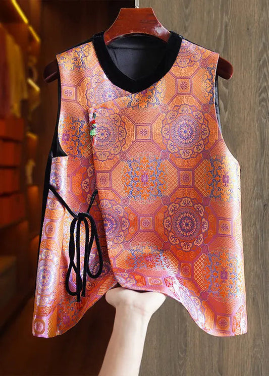 Lace Up Silk Waistcoat Sleeveless