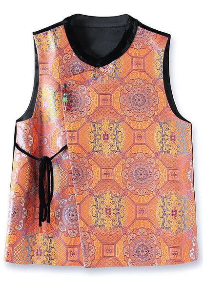 Lace Up Silk Waistcoat Sleeveless