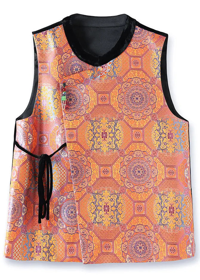Lace Up Silk Waistcoat Sleeveless