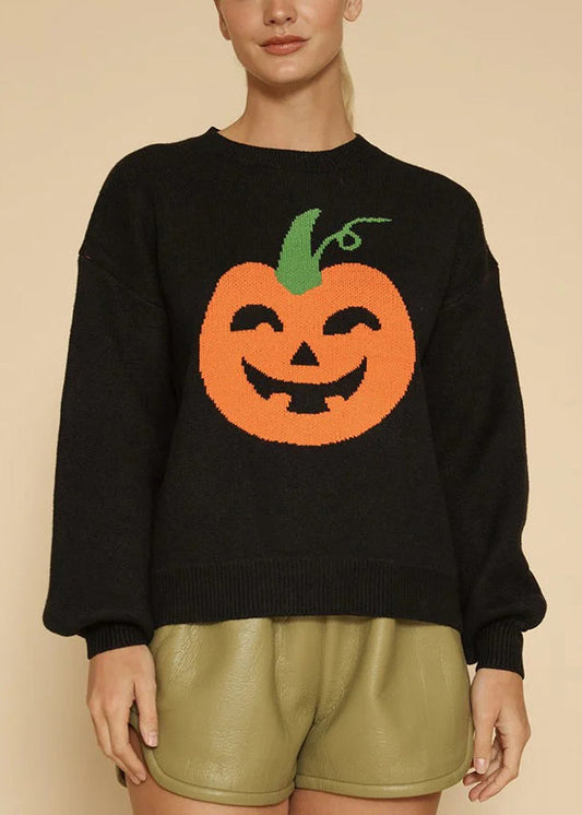 Jacquard Pumpkin Cozy Patchwork Knit Sweaters Fall Ae1031