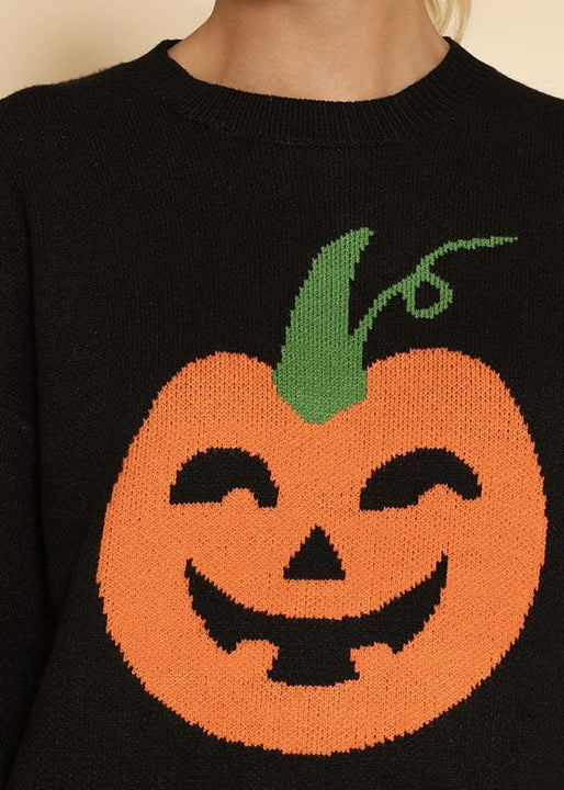 Jacquard Pumpkin Cozy Patchwork Knit Sweaters Fall Ae1031
