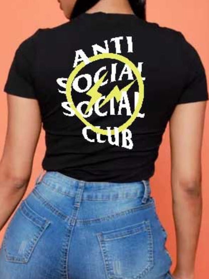 Anti Social Social Club Letter Print T-shirt Ar5013