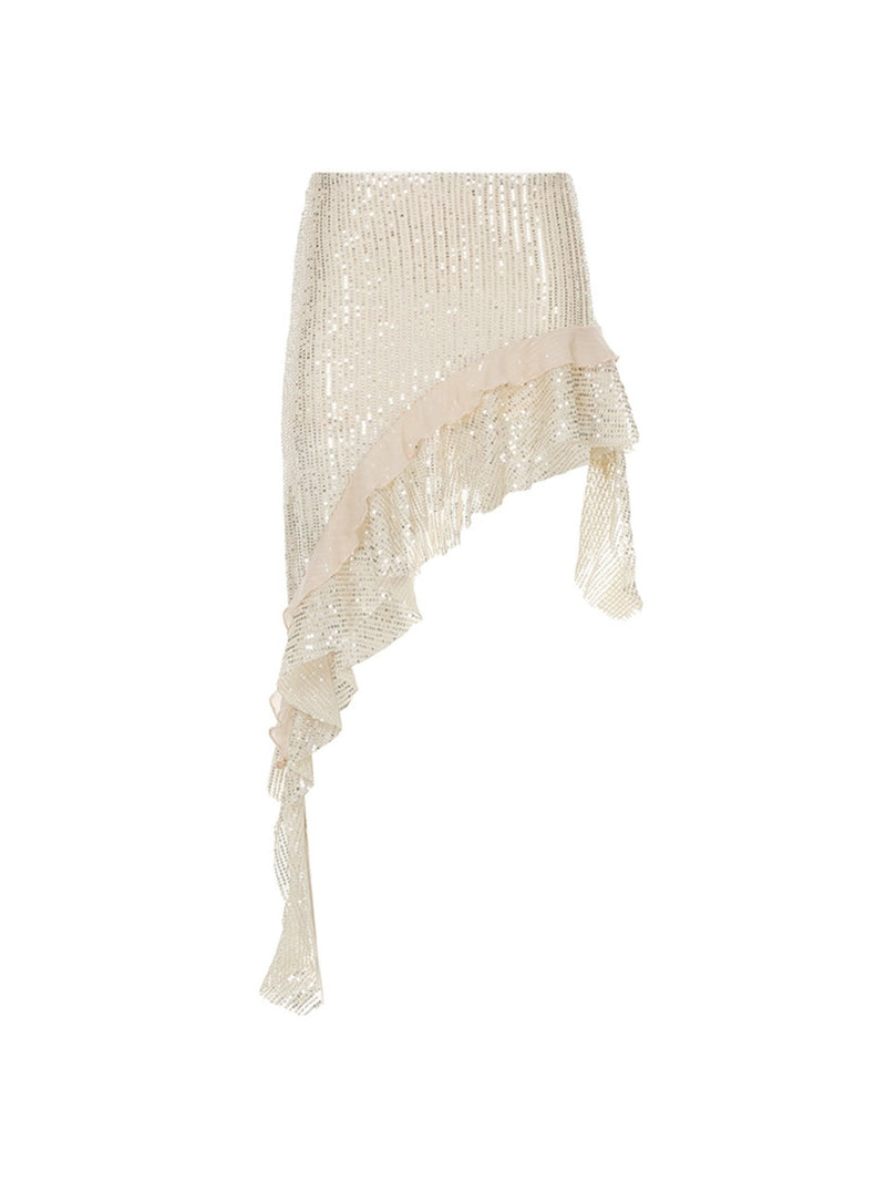 Joseline Sequined Ruffled Mini Skirt