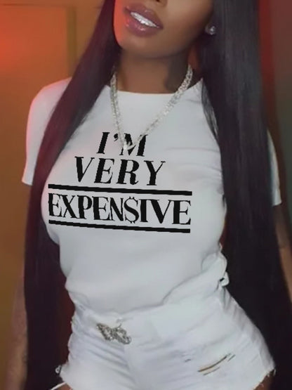 Expensive Letter Print T-shirt Ar5021