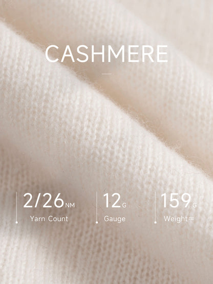 100% Cashmere Round Neck Knit Sweater