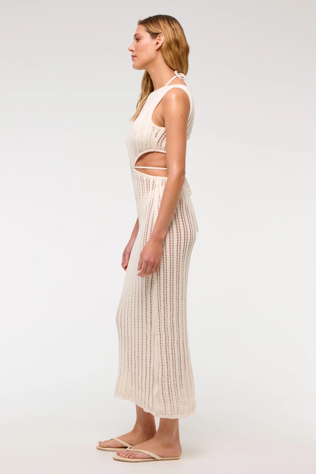 Crochet-style Cutout Maxi Dress Coverup