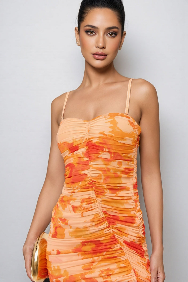 Aldridge Orange Halter Print Maxi Dress