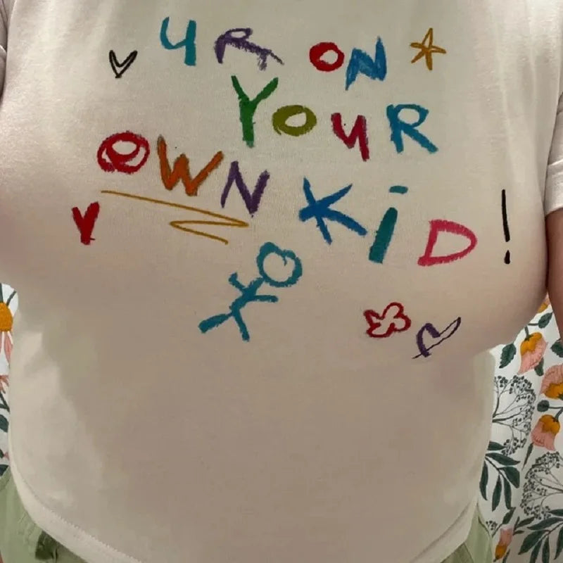 Letter Print Crop Top T-shirt