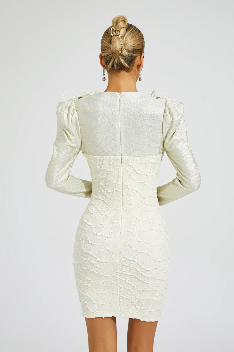 Kenneth White Lattice Patterned Mini Dress