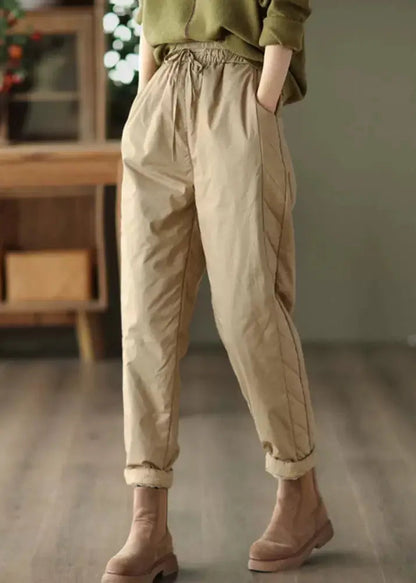 Fine Cotton Filled Pants Elastic Waist