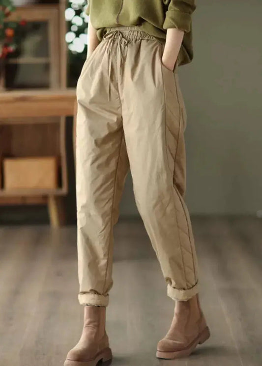 Fine Cotton Filled Pants Elastic Waist
