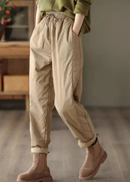 Fine Cotton Filled Pants Elastic Waist