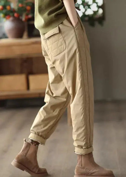 Fine Cotton Filled Pants Elastic Waist