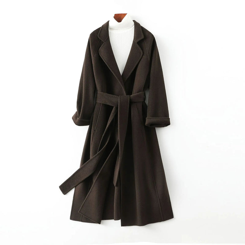 Double Sided Cashmere Medium Knee Loose Autumn Winter Coat