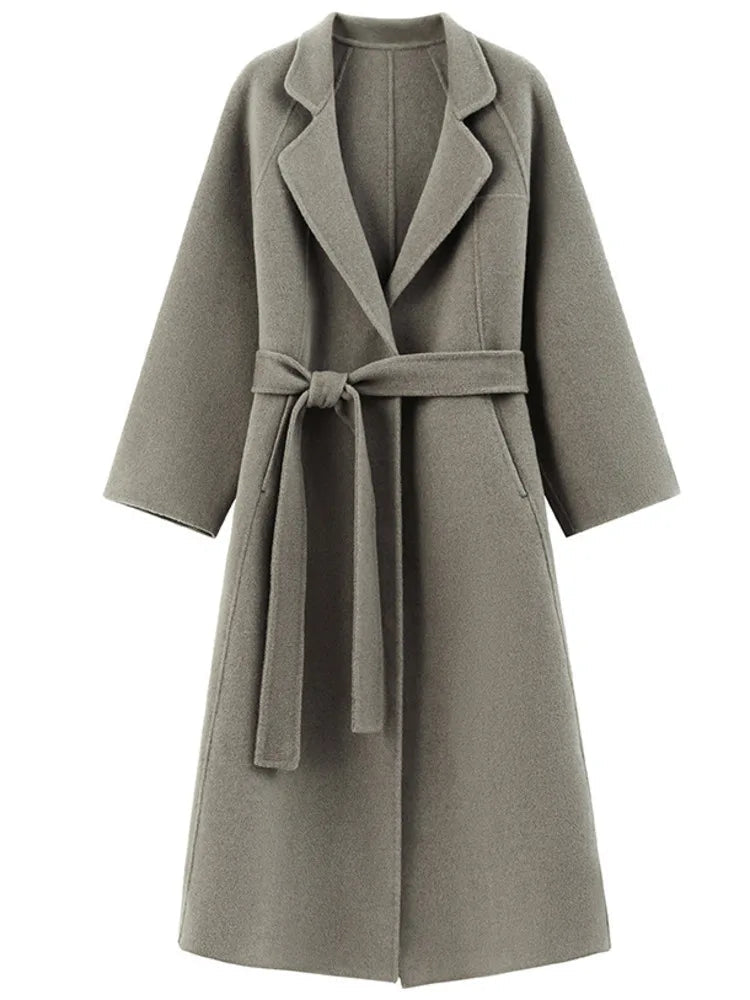 Double Sided Cashmere Medium Knee Loose Autumn Winter Coat