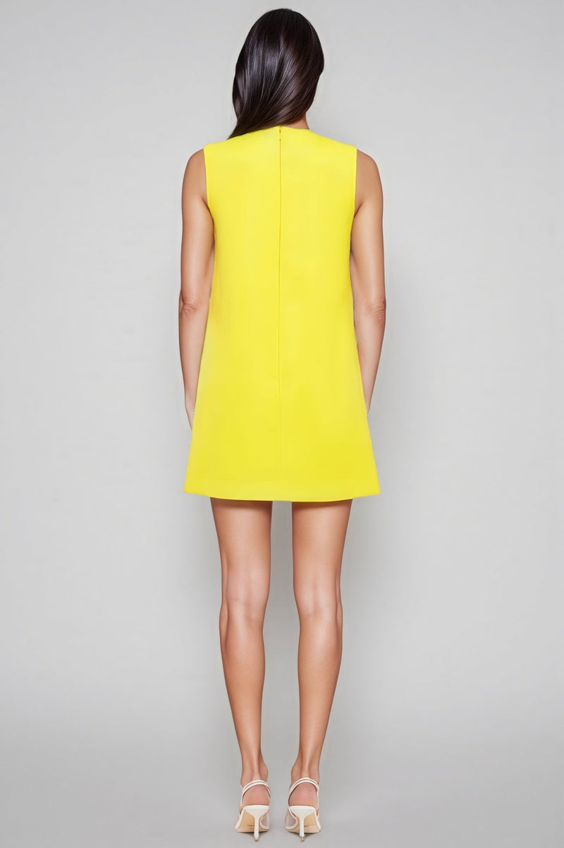 Garrisf Yellow 3d Mini Dress