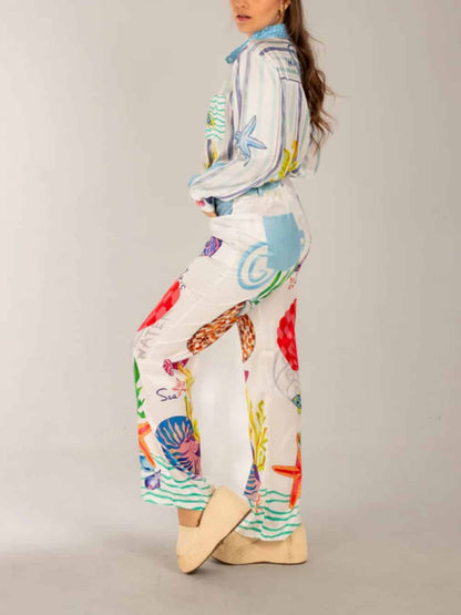 Ocean Print Theme Pants