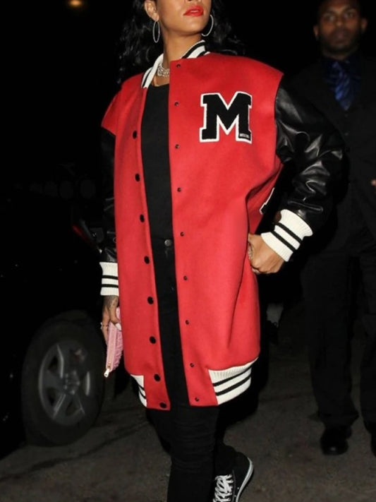 Striped Patchwork Coat Preppy Style Autumn Varsity Crop Tops Classic Embroidery Sporty Fall Jacket