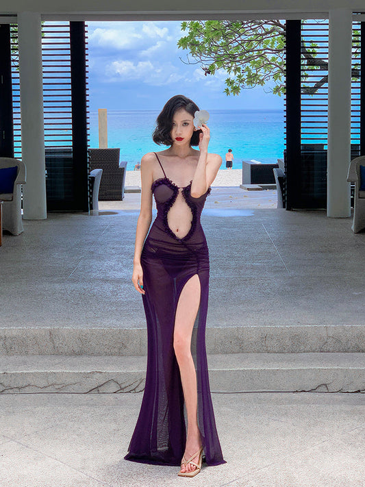 Cutout High-slit Maxi Dress